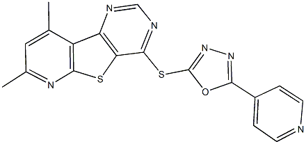 7,9-dimethylpyrido[3',2':4,5]thieno[3,2-d]pyrimidin-4-yl 5-(4-pyridinyl)-1,3,4-oxadiazol-2-yl sulfide 구조식 이미지