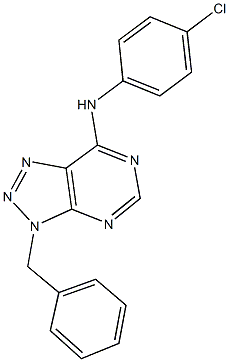 N-(3-benzyl-3H-[1,2,3]triazolo[4,5-d]pyrimidin-7-yl)-N-(4-chlorophenyl)amine Structure