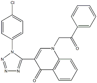 3-[1-(4-chlorophenyl)-1H-tetraazol-5-yl]-1-(2-oxo-2-phenylethyl)-4(1H)-quinolinone Structure
