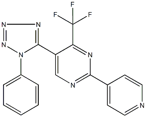 5-(1-phenyl-1H-tetraazol-5-yl)-2-(4-pyridinyl)-4-(trifluoromethyl)pyrimidine Structure
