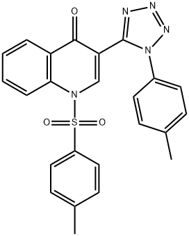 1-[(4-methylphenyl)sulfonyl]-3-[1-(4-methylphenyl)-1H-tetraazol-5-yl]-4(1H)-quinolinone 구조식 이미지
