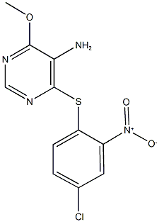 5-amino-4-({4-chloro-2-nitrophenyl}sulfanyl)-6-methoxypyrimidine 구조식 이미지