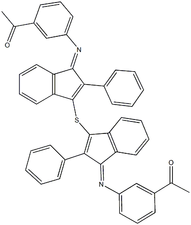 1-(3-{[3-({1-[(3-acetylphenyl)imino]-2-phenyl-1H-inden-3-yl}sulfanyl)-2-phenyl-1H-inden-1-ylidene]amino}phenyl)ethanone 구조식 이미지