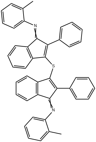 N-(2-methylphenyl)-N-[3-({1-[(2-methylphenyl)imino]-2-phenyl-1H-inden-3-yl}sulfanyl)-2-phenyl-1H-inden-1-ylidene]amine 구조식 이미지