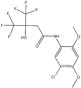 N-(5-chloro-2,4-dimethoxyphenyl)-4,4,4-trifluoro-3-hydroxy-3-(trifluoromethyl)butanamide Structure