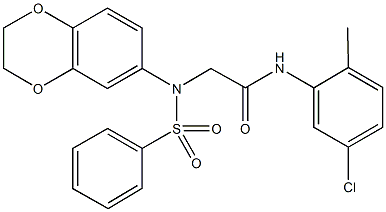 N-(5-chloro-2-methylphenyl)-2-[2,3-dihydro-1,4-benzodioxin-6-yl(phenylsulfonyl)amino]acetamide 구조식 이미지