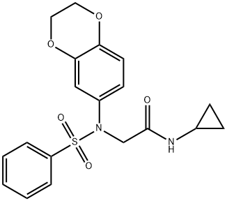 N-cyclopropyl-2-[2,3-dihydro-1,4-benzodioxin-6-yl(phenylsulfonyl)amino]acetamide Structure