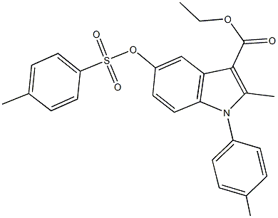 ethyl 2-methyl-1-(4-methylphenyl)-5-{[(4-methylphenyl)sulfonyl]oxy}-1H-indole-3-carboxylate 구조식 이미지
