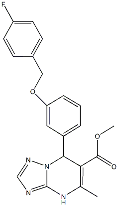 methyl 7-{3-[(4-fluorobenzyl)oxy]phenyl}-5-methyl-4,7-dihydro[1,2,4]triazolo[1,5-a]pyrimidine-6-carboxylate Structure