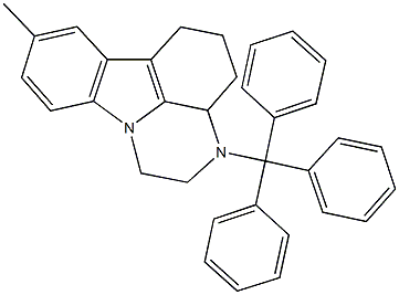 8-methyl-3-trityl-2,3,3a,4,5,6-hexahydro-1H-pyrazino[3,2,1-jk]carbazole 구조식 이미지