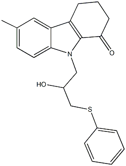 9-[2-hydroxy-3-(phenylsulfanyl)propyl]-6-methyl-2,3,4,9-tetrahydro-1H-carbazol-1-one Structure