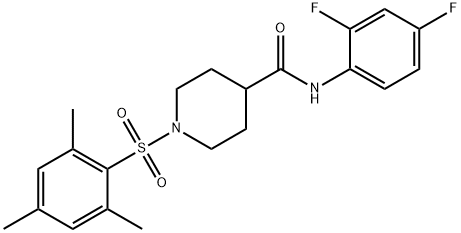 N-(2,4-difluorophenyl)-1-(mesitylsulfonyl)-4-piperidinecarboxamide 구조식 이미지