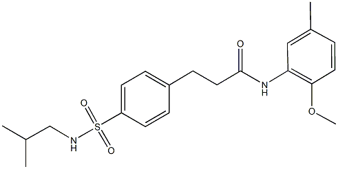 3-{4-[(isobutylamino)sulfonyl]phenyl}-N-(2-methoxy-5-methylphenyl)propanamide Structure