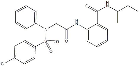 N-(sec-butyl)-2-[({[(4-chlorophenyl)sulfonyl]anilino}acetyl)amino]benzamide 구조식 이미지