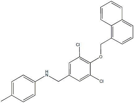 N-[3,5-dichloro-4-(1-naphthylmethoxy)benzyl]-N-(4-methylphenyl)amine Structure