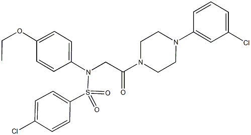 4-chloro-N-{2-[4-(3-chlorophenyl)-1-piperazinyl]-2-oxoethyl}-N-(4-ethoxyphenyl)benzenesulfonamide Structure