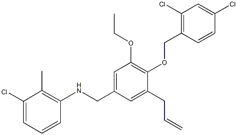 N-{3-allyl-4-[(2,4-dichlorobenzyl)oxy]-5-ethoxybenzyl}-N-(3-chloro-2-methylphenyl)amine 구조식 이미지