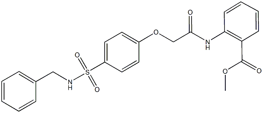 methyl2-[({4-[(benzylamino)sulfonyl]phenoxy}acetyl)amino]benzoate Structure