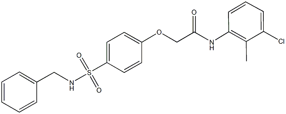 2-{4-[(benzylamino)sulfonyl]phenoxy}-N-(3-chloro-2-methylphenyl)acetamide 구조식 이미지