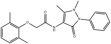 N-(1,5-dimethyl-3-oxo-2-phenyl-2,3-dihydro-1H-pyrazol-4-yl)-2-(2,6-dimethylphenoxy)acetamide 구조식 이미지