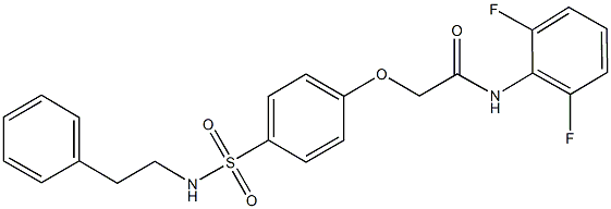 N-(2,6-difluorophenyl)-2-(4-{[(2-phenylethyl)amino]sulfonyl}phenoxy)acetamide 구조식 이미지