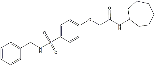 2-{4-[(benzylamino)sulfonyl]phenoxy}-N-cycloheptylacetamide 구조식 이미지