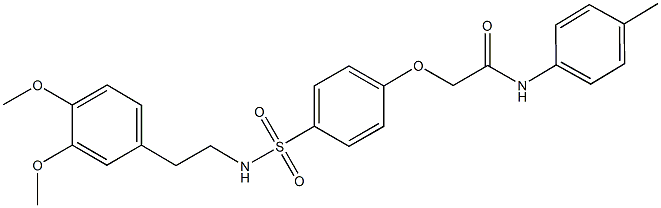 2-[4-({[2-(3,4-dimethoxyphenyl)ethyl]amino}sulfonyl)phenoxy]-N-(4-methylphenyl)acetamide 구조식 이미지