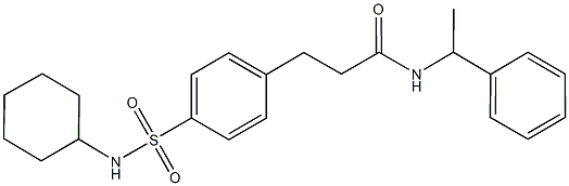 3-{4-[(cyclohexylamino)sulfonyl]phenyl}-N-(1-phenylethyl)propanamide 구조식 이미지