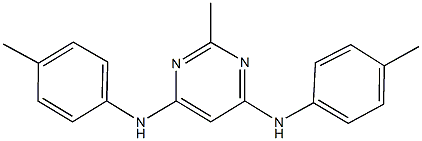 N-(4-methylphenyl)-N-[2-methyl-6-(4-toluidino)-4-pyrimidinyl]amine 구조식 이미지