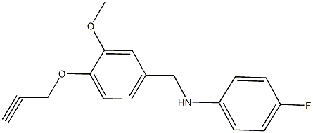 4-fluoro-N-[3-methoxy-4-(2-propynyloxy)benzyl]aniline 구조식 이미지