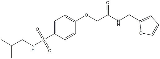 N-(2-furylmethyl)-2-{4-[(isobutylamino)sulfonyl]phenoxy}acetamide 구조식 이미지