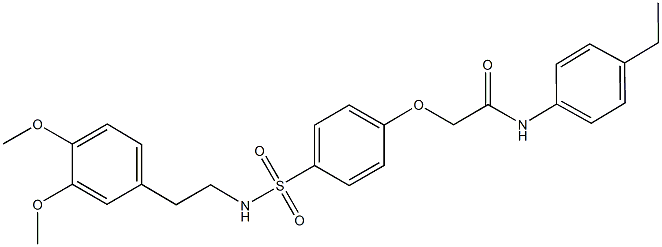 2-[4-({[2-(3,4-dimethoxyphenyl)ethyl]amino}sulfonyl)phenoxy]-N-(4-ethylphenyl)acetamide 구조식 이미지