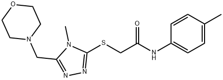 2-{[4-methyl-5-(4-morpholinylmethyl)-4H-1,2,4-triazol-3-yl]sulfanyl}-N-(4-methylphenyl)acetamide 구조식 이미지