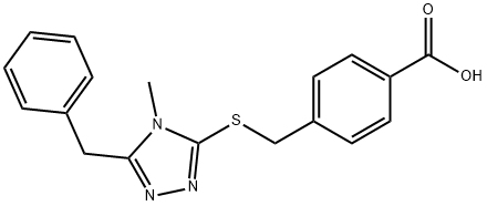 4-{[(5-benzyl-4-methyl-4H-1,2,4-triazol-3-yl)sulfanyl]methyl}benzoic acid Structure