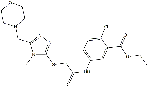 ethyl 2-chloro-5-[({[4-methyl-5-(4-morpholinylmethyl)-4H-1,2,4-triazol-3-yl]sulfanyl}acetyl)amino]benzoate 구조식 이미지