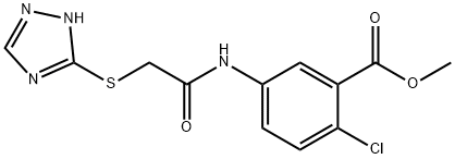methyl 2-chloro-5-{[(4H-1,2,4-triazol-3-ylsulfanyl)acetyl]amino}benzoate 구조식 이미지