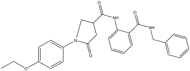 N-{2-[(benzylamino)carbonyl]phenyl}-1-(4-ethoxyphenyl)-5-oxo-3-pyrrolidinecarboxamide 구조식 이미지