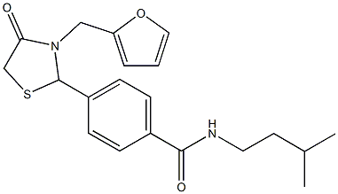 4-[3-(2-furylmethyl)-4-oxo-1,3-thiazolidin-2-yl]-N-isopentylbenzamide Structure