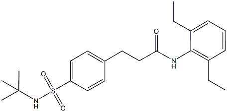 3-{4-[(tert-butylamino)sulfonyl]phenyl}-N-(2,6-diethylphenyl)propanamide 구조식 이미지