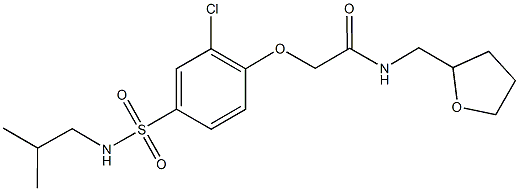 2-{2-chloro-4-[(isobutylamino)sulfonyl]phenoxy}-N-(tetrahydro-2-furanylmethyl)acetamide Structure