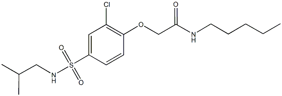 2-{2-chloro-4-[(isobutylamino)sulfonyl]phenoxy}-N-pentylacetamide Structure