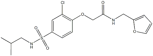 2-{2-chloro-4-[(isobutylamino)sulfonyl]phenoxy}-N-(2-furylmethyl)acetamide Structure