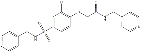 2-{4-[(benzylamino)sulfonyl]-2-chlorophenoxy}-N-(4-pyridinylmethyl)acetamide 구조식 이미지