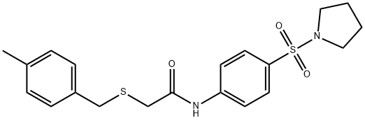 2-[(4-methylbenzyl)sulfanyl]-N-[4-(1-pyrrolidinylsulfonyl)phenyl]acetamide Structure