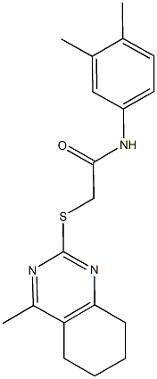 N-(3,4-dimethylphenyl)-2-[(4-methyl-5,6,7,8-tetrahydro-2-quinazolinyl)sulfanyl]acetamide 구조식 이미지