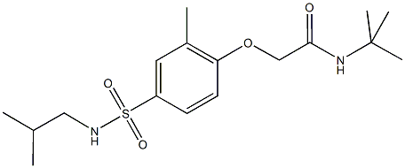 N-(tert-butyl)-2-{4-[(isobutylamino)sulfonyl]-2-methylphenoxy}acetamide 구조식 이미지