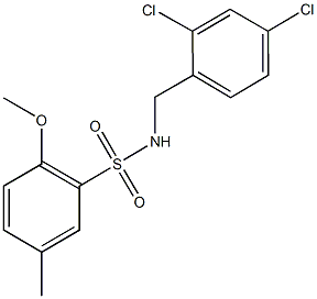 N-(2,4-dichlorobenzyl)-2-methoxy-5-methylbenzenesulfonamide 구조식 이미지