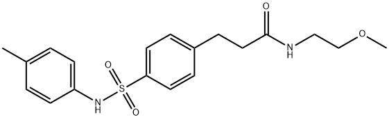 N-(2-methoxyethyl)-3-[4-(4-toluidinosulfonyl)phenyl]propanamide 구조식 이미지