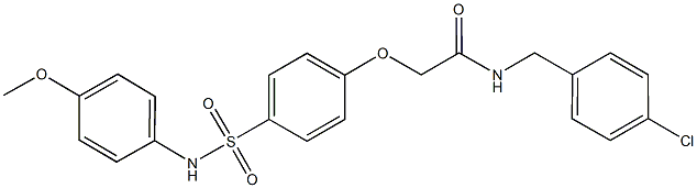 N-(4-chlorobenzyl)-2-{4-[(4-methoxyanilino)sulfonyl]phenoxy}acetamide 구조식 이미지