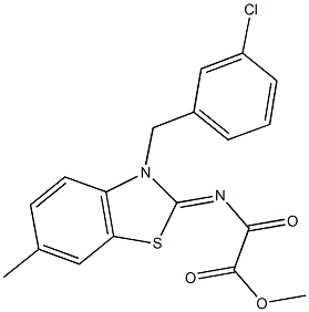 methyl[(3-(3-chlorobenzyl)-6-methyl-1,3-benzothiazol-2(3H)-ylidene)amino](oxo)acetate 구조식 이미지